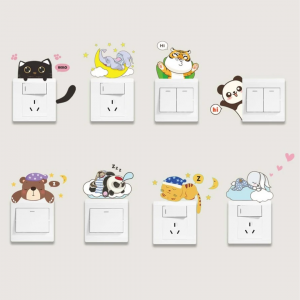 8pcs Cartoon Graphic Switch Outlet Wall Sticker