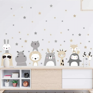 2pcs Cartoon Graphic Wall Sticker