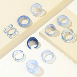 5 pcs Random Geometric Design Ring