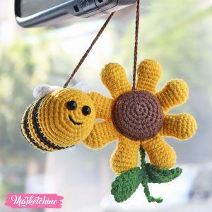 Crochet Car Charm-Bee 