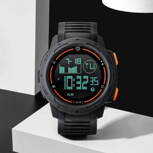 Men Round Dial Electronic Watch