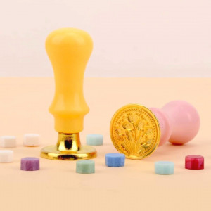 1 pc  Flower Pattern Wax Stamp Random Color With Seal Handle