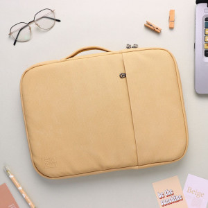 Leather waterproof Laptop Sleeve-Beige-15.6 Inch 