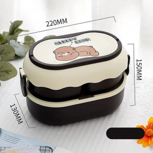 Double-Layer Portable Lunch Box-Bear