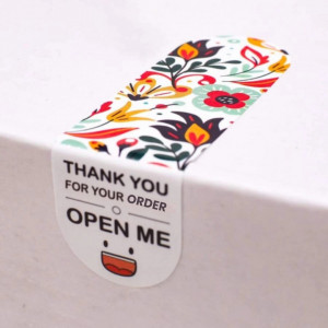 50pcs Flower Print Gift Sticker, Cute "Thank You For Your Order" 