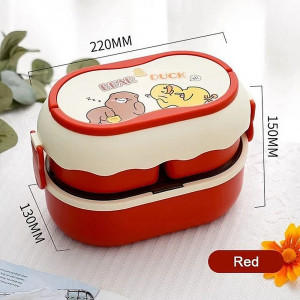 Double-Layer Portable Lunch Box-Bear&Duck