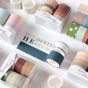 10 Rolls Plaid Print Random Washi Tape ( 200 CM ) 