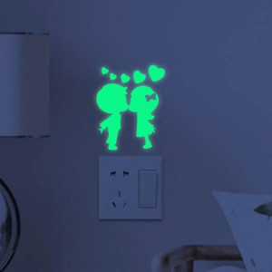 Glow-in-the-dark Cartoon Graphic Switch Wall Sticker