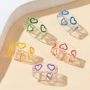 5 pcs Heart Pattern Ring