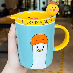 Ceramic Mug With Coaster-Petro Duck