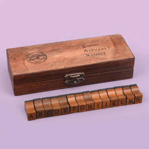 42pcs Letter&Number Design Wooden Stamp