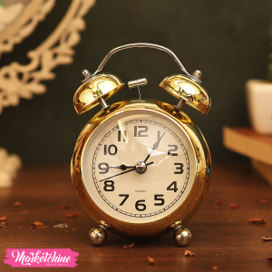 Metal Alarm Clock-Metalic Gold