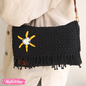 Cross Bag-Crochet - Black 