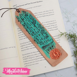 Leather Bookmark-Cactus