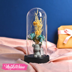 Glass Lighting Lamp-Turquoise  Flower