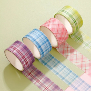 6 Rolls Plaid Print Random Decorative Tape