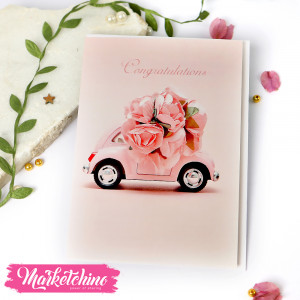 Gift Card-Congratulation-Pink Car