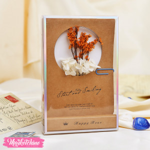 Gift Card With Box Baby Flower-Orange