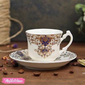 Ceramic Coffee Cup&plate-Gold