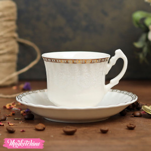 Ceramic Coffee Cup&plate-White