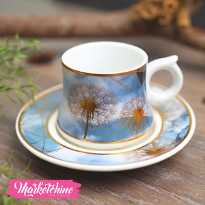 Ceramic Coffee Cup&plate-Blue