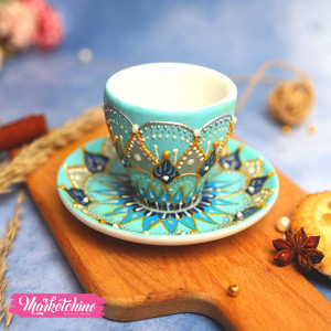 Painted Cup&Plate-Light Blue