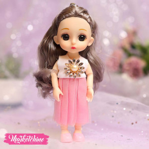 Hard Rubber-Doll-Pink Dress (16 cm ) 3