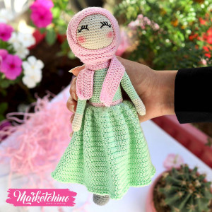 Doll-Crochet-Veiled Mint Green Girl
