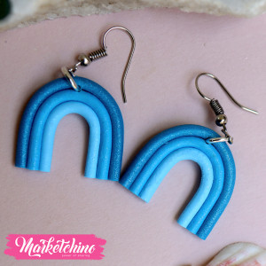 Polymer Clay Earring-Blue