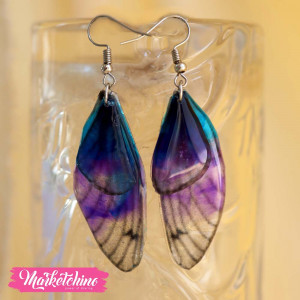 Resin Earring-Purple Leave 