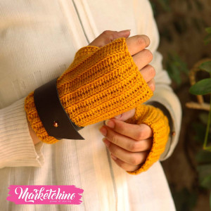 Gloves With Leather-Crochet-Mustruduh