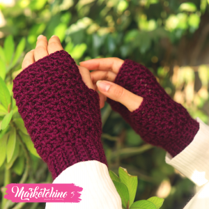 Gloves-Crochet-Purple