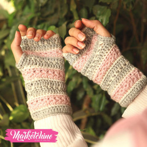 Gloves-Crochet-Kashmir&Gray