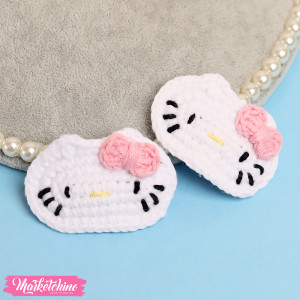 Crochet Hairclips-Hello Kitty (Set Of 2 )