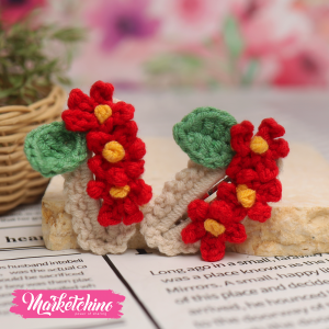 Crochet Hairclips-Daisy Flower  (Set Of 2 )