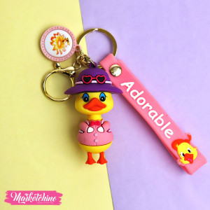 Silicone Keychain-Purple Duck