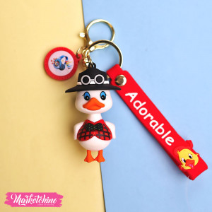 Silicone Keychain-Black Duck