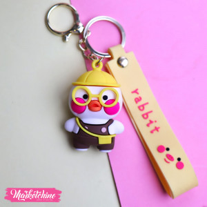 Silicone Keychain-White Baby Duck 