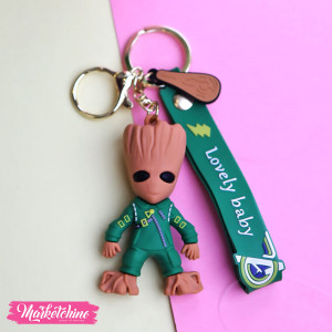 Silicone Keychain-Green  Baby Groot  