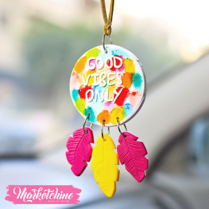Polymer Clay Car Charm-Good Vibes Only