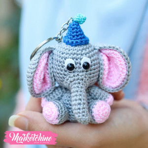 Crochet-Keychain-Elephant