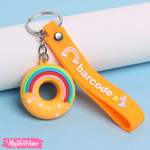 Silicone Keychain-Orange Donuts 