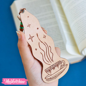 Natural Leather Bookmark - Coffee 