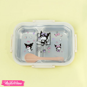 Stainless Steel Lunch Box With Spoon - Kuromi