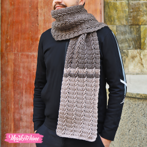 Crochet Scarf For Men-Beige