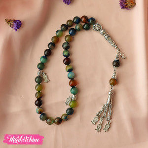 Misbaha Natural Agate Stone-Green 4  (8 mm )