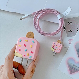 Set Of 4pcs Popsicle Design Data Cable Protector Iphone 2
