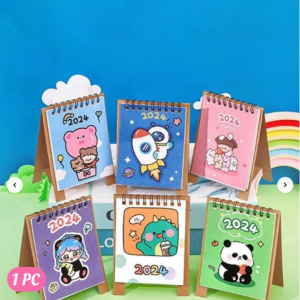 1pc Random Cute Cartoon Mini Creative Desk Calendar For Year 2024