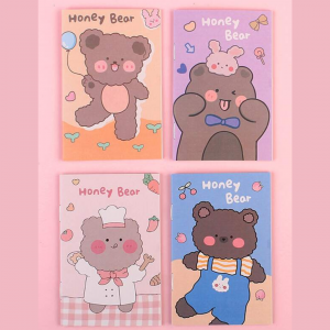 4pcs Cartoon Bear Print Notebook