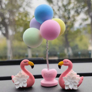 1pair Flamingo Shaped  Car Ornament 